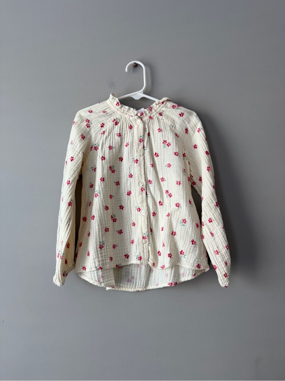 Zara kids 3-4 years Cream Floral Button-Front girls Blouse